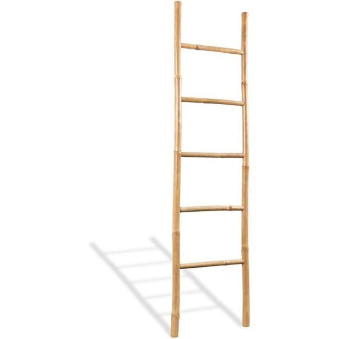 vidaXL Echelle à Serviettes 5 Echelons Tangement de Serviettes Porte-serviettes Support Douche Salle de Bain 43719