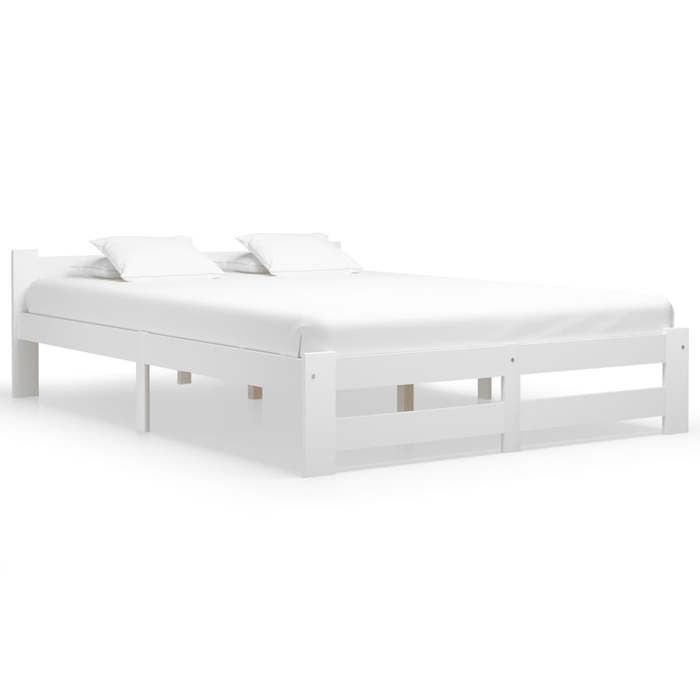 vidaXL Cadre de lit sans matelas blanc bois de pin massif 160x200 cm 322002