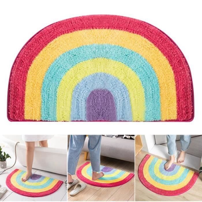 Tapis géométrique arc-en-ciel multicolore lavable 200x300 cm