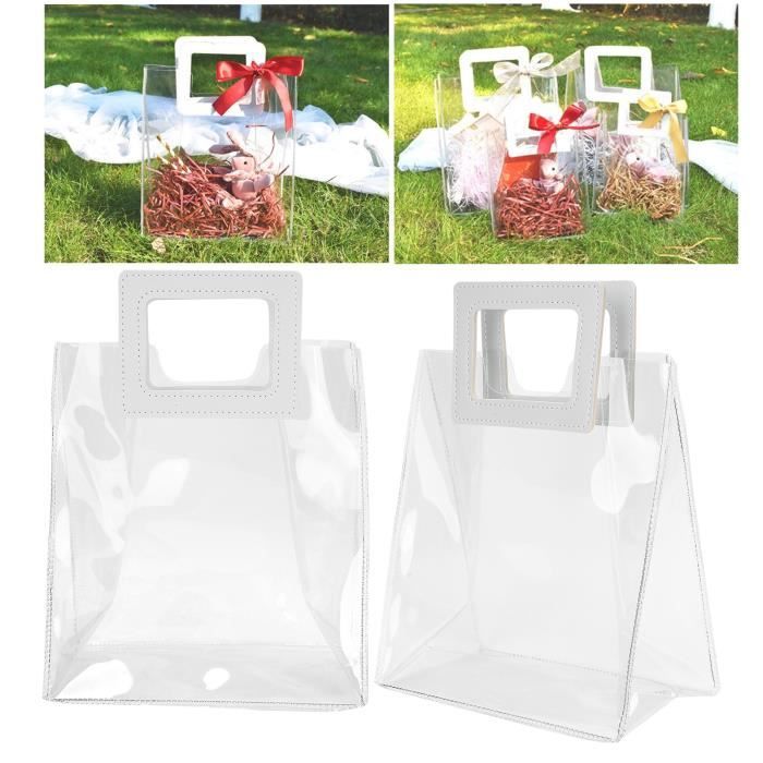 Sac cadeau transparent avec fenêtre, sac d'emballage cadeau de la fête des  mères 10 Pcs en vrac (13.8 « x 9.8  x 5.9 « )