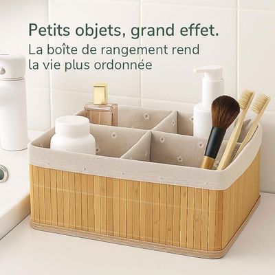 Lot de 2 paniers tressés en Bambou et coquillages - Bloomingville Lot de 2 paniers tressés en Bambou et coquillages - Bloomingville