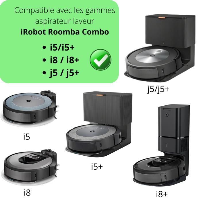 6 Chiffons Lavables Pour Roomba Combo J5+, I5+, I8+ - Recharges Microfibre Réutilisables