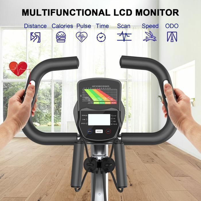 Moniteur Vélo D'Appartement LCD Avec Capteur Fréquence Cardiaque - Temps, Vitesse, Calories, Distance
