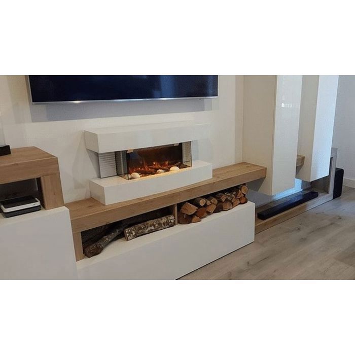 Chemin'Arte Cheminée électrique Décorative Lounge Médium - 82 X H 42 Cm Blanche B4695200