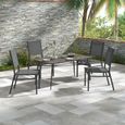 Lot de 4 chaises de jardin Outsunny Lot de 4 chaises de jardin en aluminium et revêtement maille textilène-2