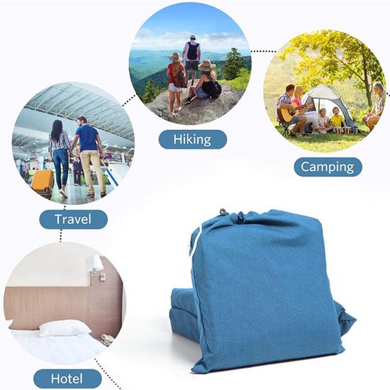 Drap de sac de couchage ultra-léger et compact 220 x 90 cm - idéal pour le camping, la