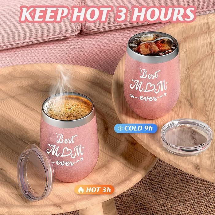 HEECN® Tasse de camping avec mousqueton et couvercles - Tasse à café double paroi inox - Tasse metal - Mug isotherme HESS-038BBK 200 ml avec couvercle scellé