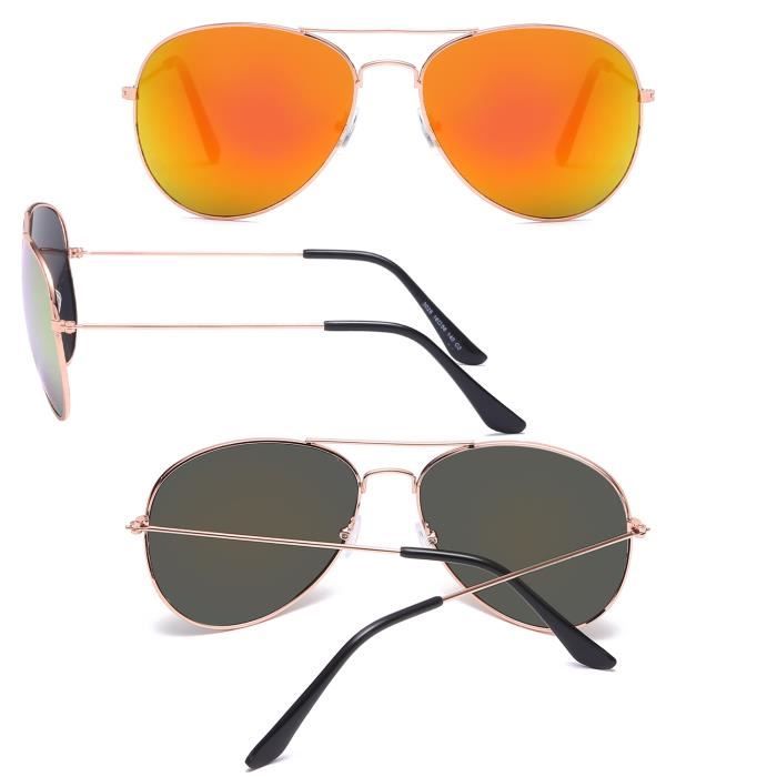 Lunettes De Soleil en Cadre dor verre rouge Achat Vente