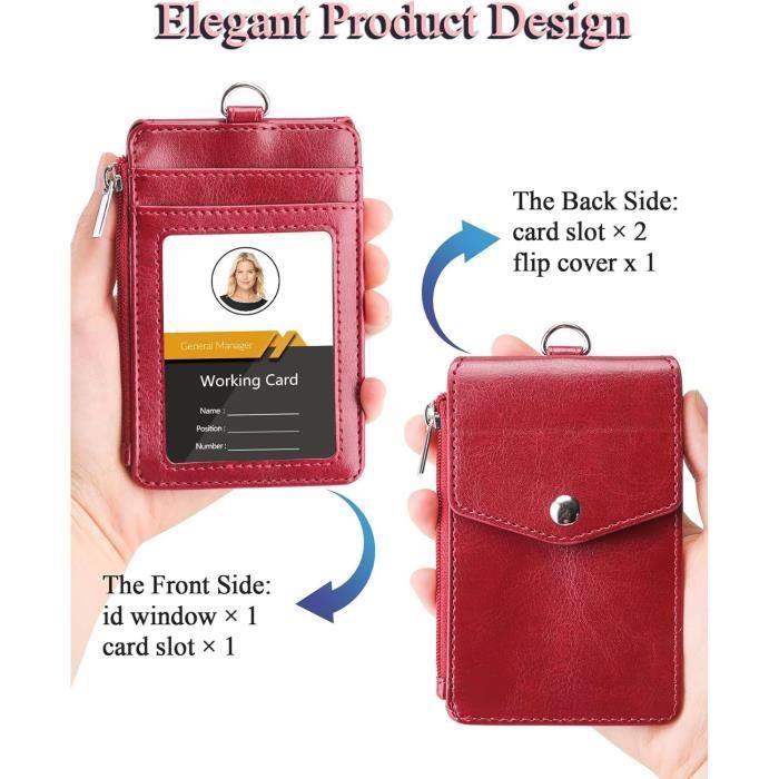 Porte-badges En Simili Cuir PU - 4 Fenêtres Transparentes Pour Cartes - Neuf Avec étiquettes