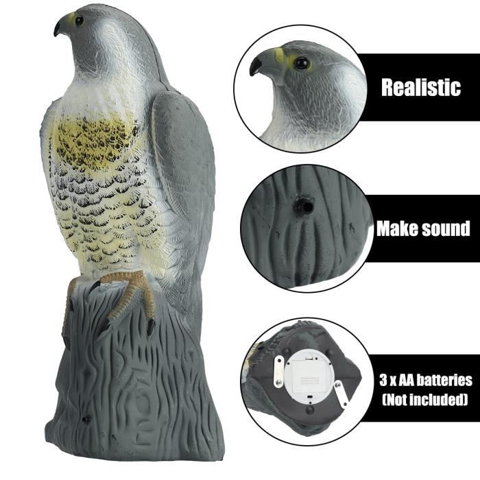 Leurre Volant Faux Faucon à Ultrasons – Effaroucheur Oiseaux Avec Lumières Et Sons, Décoration Jardin, Protection Verger Et Potager