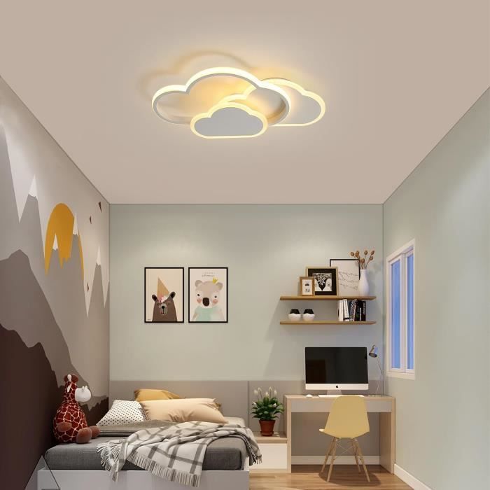 Plafonnier nuage LED en métal acrylique salon chambre d'enfant 3 couleurs