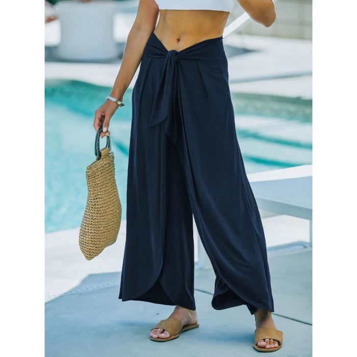 Pantalon fluide elastique cheville femme sales