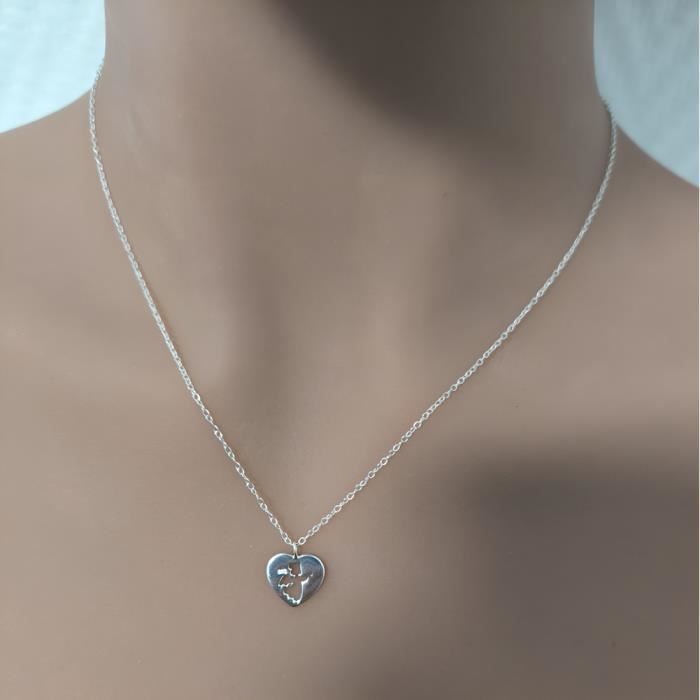 Chaîne pour enfant, pendentif coeur, Argent 925 | Cadeaux24