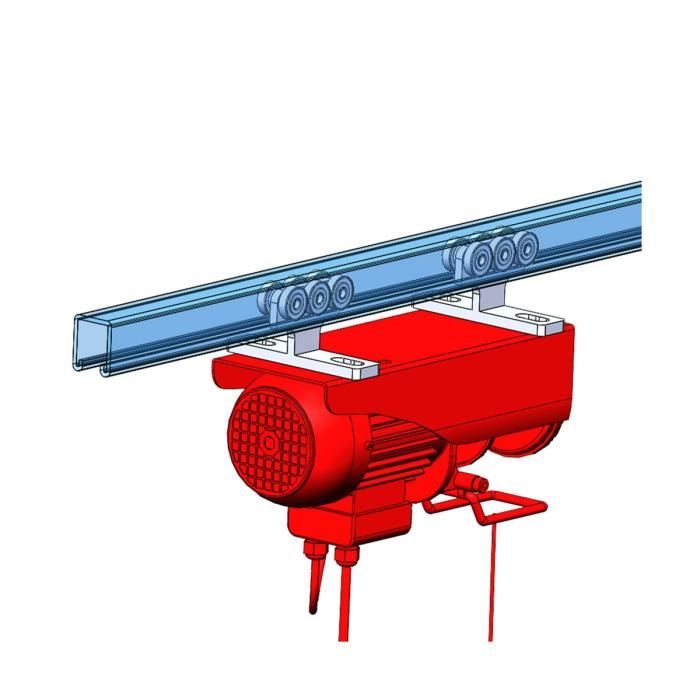 Ensemble De Chariot à 4 Roues, Chariot à Rouleaux D'installation De Palan électrique Robuste Pour