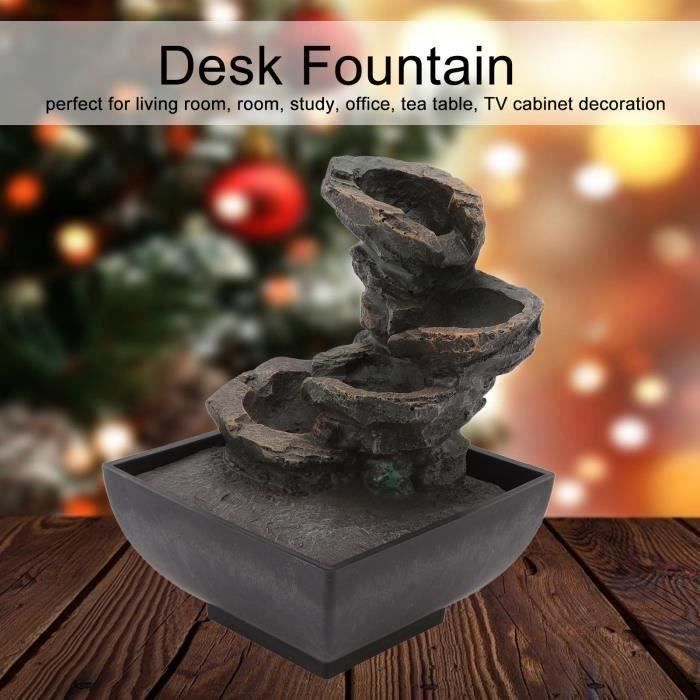 Fontaine De Table Cascade D'Intérieur - Décoration Bureau, USB/Piles, Design Galets - 7