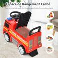 DREAMADE Camion de Pompiers Mercedes Benz Porteur avec Phare, Klaxon, Sirène d’Alarme, Espace de Rangement, pour Enfant-3