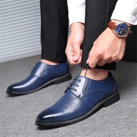 WMZQW Chaussure Homme Cuir Derby Mariage Dressing Oxford Business Chaussures de Ville à Lacets Vernis Brogue 38-48