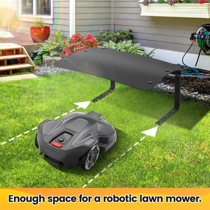 Abri Garage Tondeuse Robot Arebos 102x79x46 Cm – Protection UV & Intempéries Avec Pieds Métal
