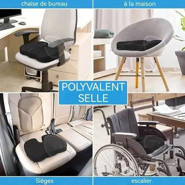 HANDEIU Coussin orthopédique siège et lombaire en mousse à mémoire HANDEIU Coussin orthopédique siège et lombaire en mousse à mémoire