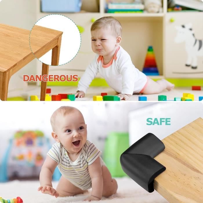 16pcs protections d'angle pour bébé Protection enfant pour table  autocollante Protection contre les chocs pour bébé et enfant(noir) -  Cdiscount Puériculture & Eveil bébé