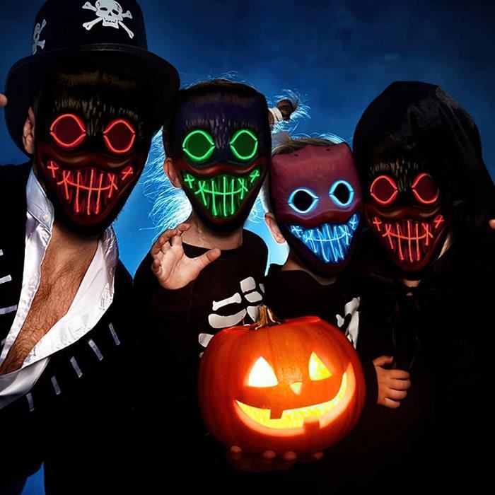 Masque Halloween, Halloween LED Masque, The Purge Masque Lumineux 3 Modes  d'Éclairage pour Adulte Les Carnavals, Les Bals Masq[184] - Cdiscount Maison
