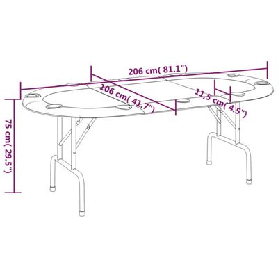 vidaXL Plateau de table de poker pliable pour 10 joueurs Vert 208x106x3 cm vidaXL Plateau de table de poker pliable pour 10 joueurs Vert 208x106x3 cm