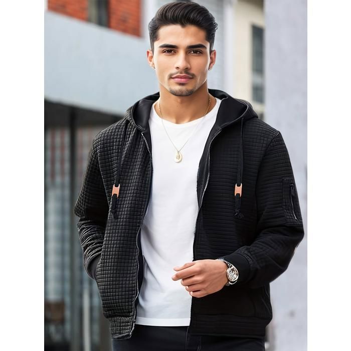 Veste Homme Slim Pull Homme Marque Luxe Manteau Hommes À Capuche