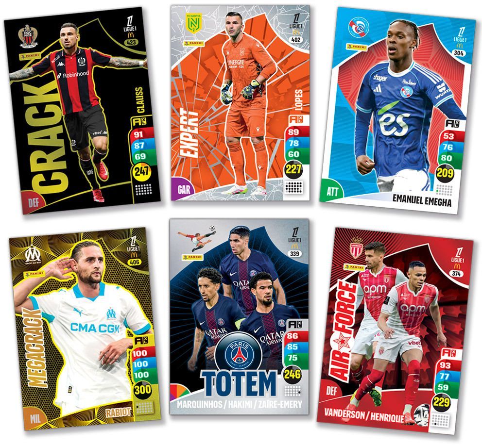 Panini ADRENALYN XL Ligue 1 McDonald's 2025-2026 - Pack De Démarrage Officiel : Classeur + 4 Pochettes (24 Cartes) - Collection Football Ligue 1