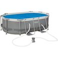 Bâche solaire - BESTWAY - pour piscine hors sol ovale - 466 x 280 cm - Gris - Polyéthylène-0