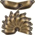 Poignée,20 Poignée de Coquille Vintage pour Tiroir Armoire Meuble Cuisine,Fer Incurvé Bouton de Porte de Placard Retro,Bronze-0