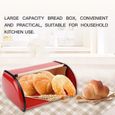 BRUCE24105-A Boîte à pain Rouge Métal Stockage de Cuisine Récipient -TUN-0