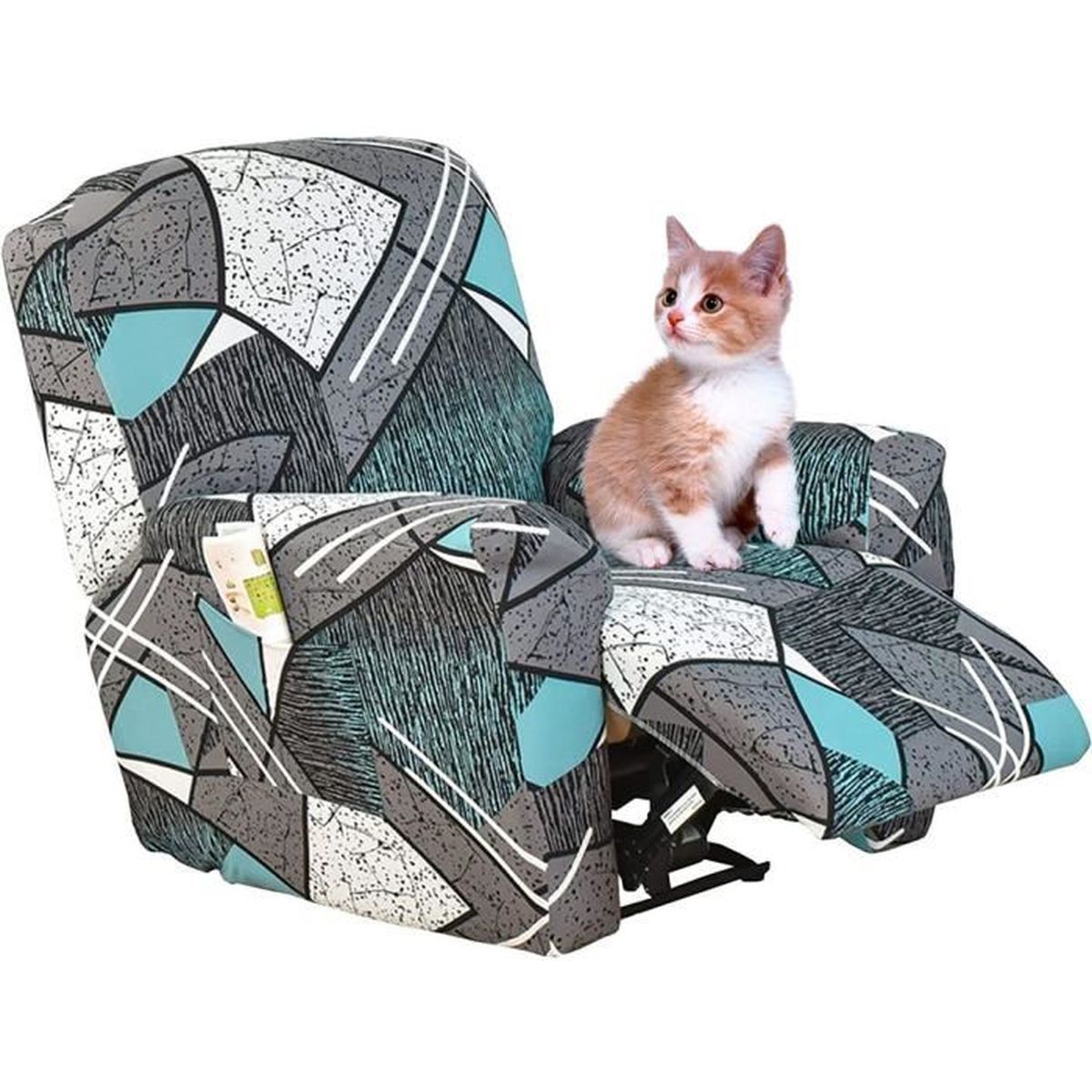 6 Pièce Housse De Fauteuil Inclinable, Doux Antidérapante Avec Poche Latérale Housse Fauteuil Relax Electrique 2 Places, Spandex Housse De Canapé Fauteuil Protege De Meubles Lavable (Color : #40