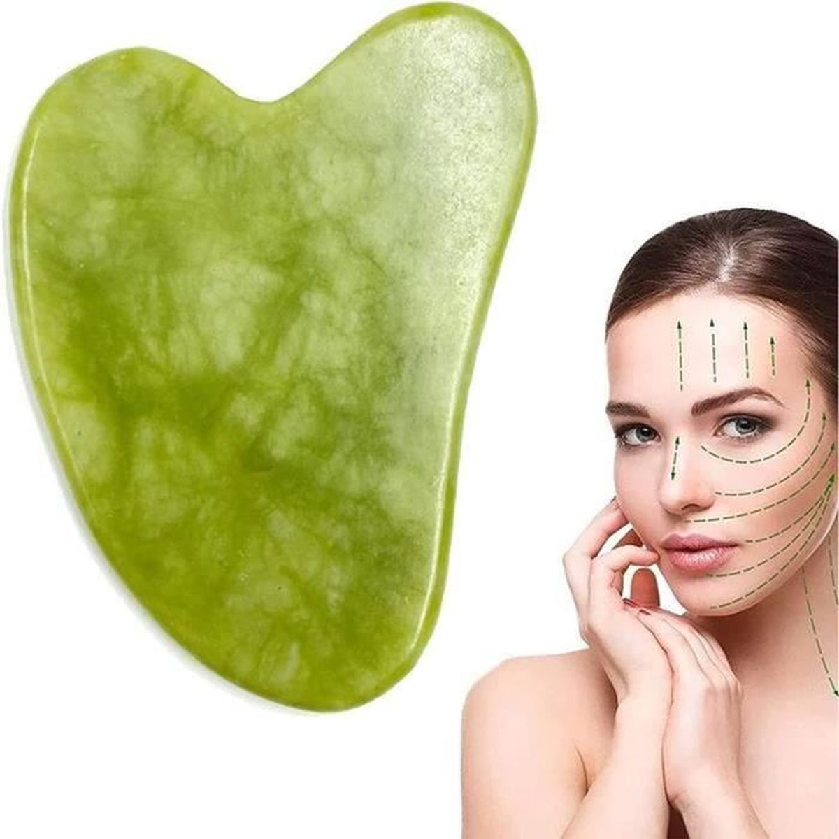 Gua Sha Visage Corps,Gua Sha,Gua Sha Quartz Jade,Outil de Massage Facial Gua Sha,Massage Anti