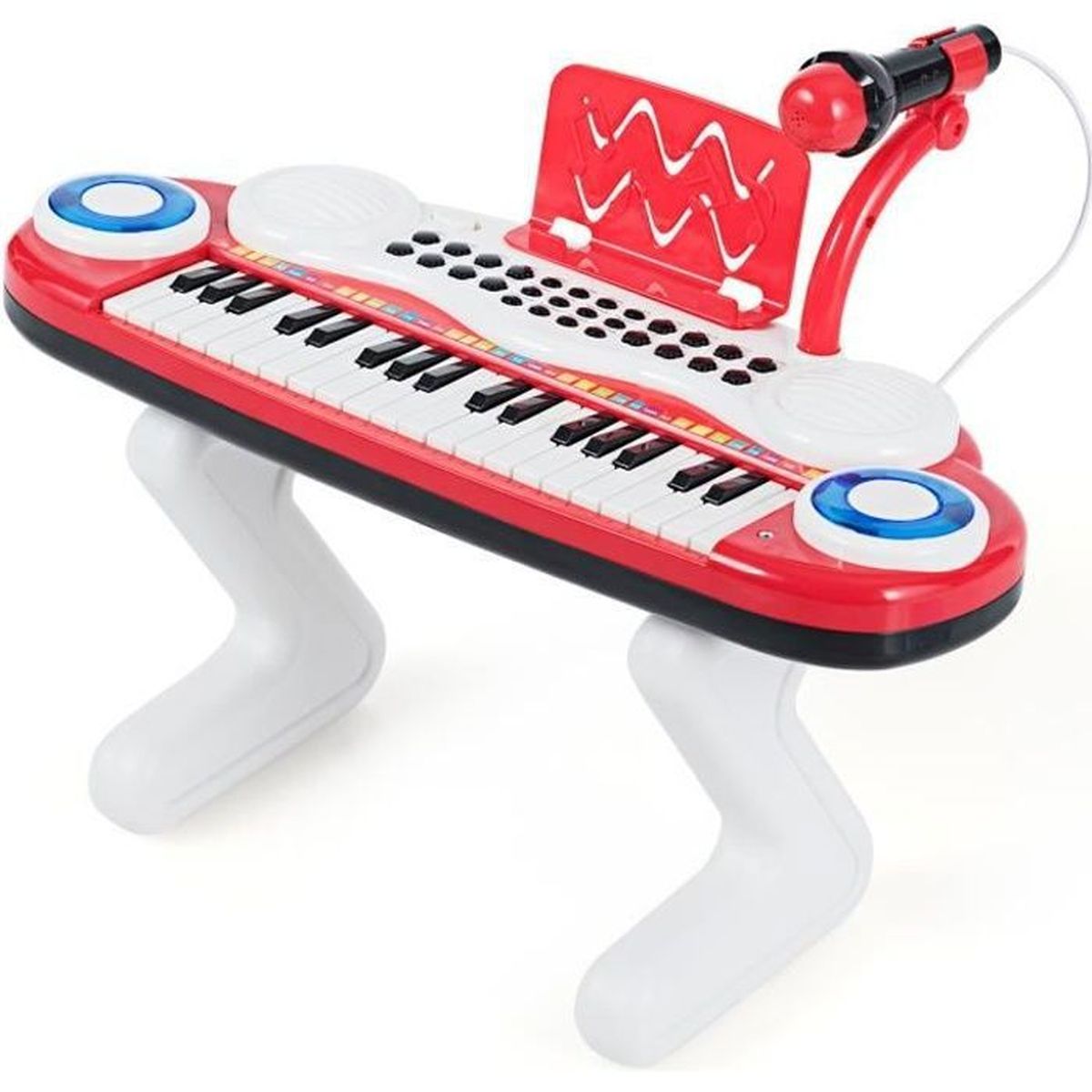 Rose Pieds Détachables Enregistrement et Lecture Educatif pour Tout-petit COSTWAY Clavier de Piano Electronique à 37 Touches pour Enfants Jouet Piano Portable avec Lumière Rythmique Microphone 