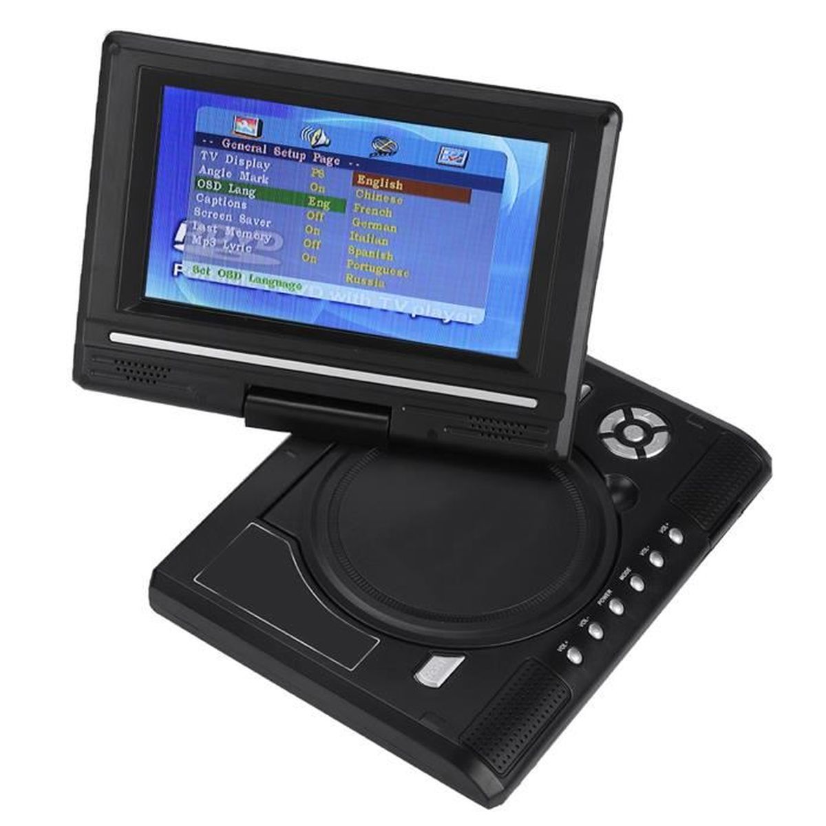 Lecteur DVD de voiture portable 7 po Lecteur DVD Portable Écran ...