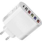 Leyf 65W USB C USB A 6in1 Chargeur, alimentation 6 ports, adaptateur pour tous les modèles de téléphones portables et de tablettes