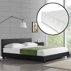 Lit Double Rembourré Albacete Similicuir avec Matelas 160 x 200 cm Noir Corium