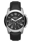Montre Fossil GRANT FS4812 - Montre Chrono Cuir Noire Homme - Collection vintage pour homme