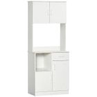 HOMCOM - armoire de cuisine - Panneaux de partiucules classe E1 - 71x41x178cm - Blanc