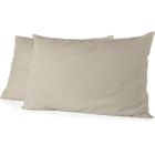 Lot de 2 taies d'oreiller - HOME LINGE PASSION - HP72085 - Microfibre 82 g - 50 x 70 cm - Beige ivoire