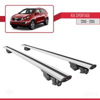 Compatible avec Kia Sportage (SL) 2010-2015 HOOK Barres de Toit Railing Porte-Bagages de voiture Avec verrouillable Alu - GRIS