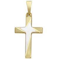 Basic Gold - Pendentif en forme de croix pour Femmes K05 Basique Or 14ct (585) Bicolore Réf 34149