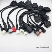 11pcs combinaison 2 - Adaptateur de connecteur de diagnostic de moto, câble OBD2 pour Honda, Suzuki, YAMAHA,