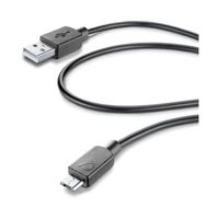 Cellularline 37713, 0,6 m, USB A, Micro-USB B, 2.0, Mâle-Mâle, Noir