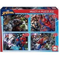 Puzzle Marvel Spider-Man - 4 puzzles de 50 à 150 pièces pour enfant - Collection Spiderman Super Heros
