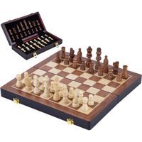 Coffret d'échecs de luxe en Bois Massif - ENGELHART - Pliant - Pièces sculptées - 45,5 CM