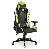 Mc Haus · GC-Gameplay-Pro Chair Yellow · Fauteuil de bureau ergonomique avec accoudoirs 4D, dossier inclinable et 2 coussins