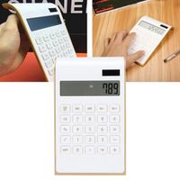 Mothinessto calculatrice solaire Calculatrice portable à 10 chiffres Calculatrice d'énergie solaire ultra-mince pour deco Blanc