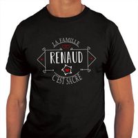 Renaud | La famille c'est sacré | T-shirt nom collection design réunion familiale - Tee Shirt Collection génération / foyer - fun dr
