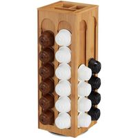Relaxdays Distrieur, Rotatif, Porte Capsules Dolce Gusto, Bambou, HLP: 40,5x14x14 cm, Nature - 10029485